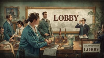 Ilustrasi lobi sebagai seni sunyi dalam strategi komunikasi untuk memengaruhi arah keputusan kebijakan dan bisnis