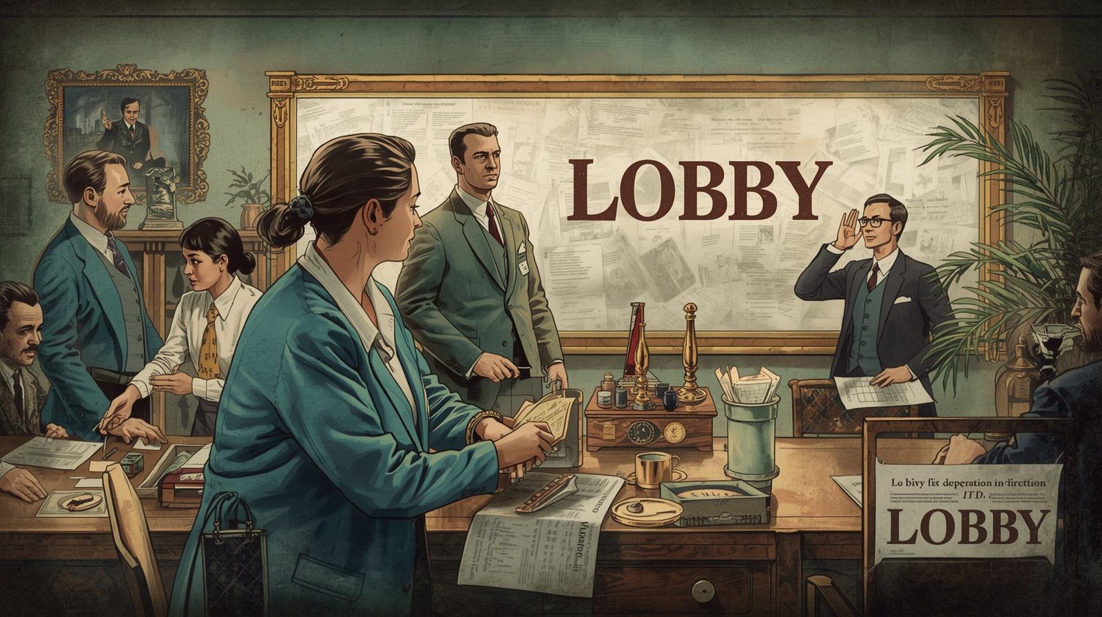 Ilustrasi lobi sebagai seni sunyi dalam strategi komunikasi untuk memengaruhi arah keputusan kebijakan dan bisnis