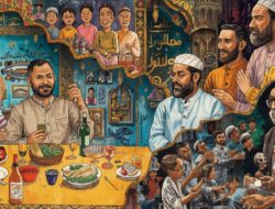 Suasana "open house" Lebaran 2026 dengan interaksi tamu dalam silaturahmi yang juga mencerminkan relasi bisnis dan aktivitas ekonomi
