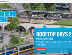 Screenshot situs resmi Rotterdamse Dakendagen yang menampilkan informasi ”Rooftop Days 2026” dengan jadwal 30 Mei hingga 7 Juni, terkait konsep pemanfaatan atap kota untuk urban rooftop innovation dan relevansinya bagi tata kota Surabaya 2026.