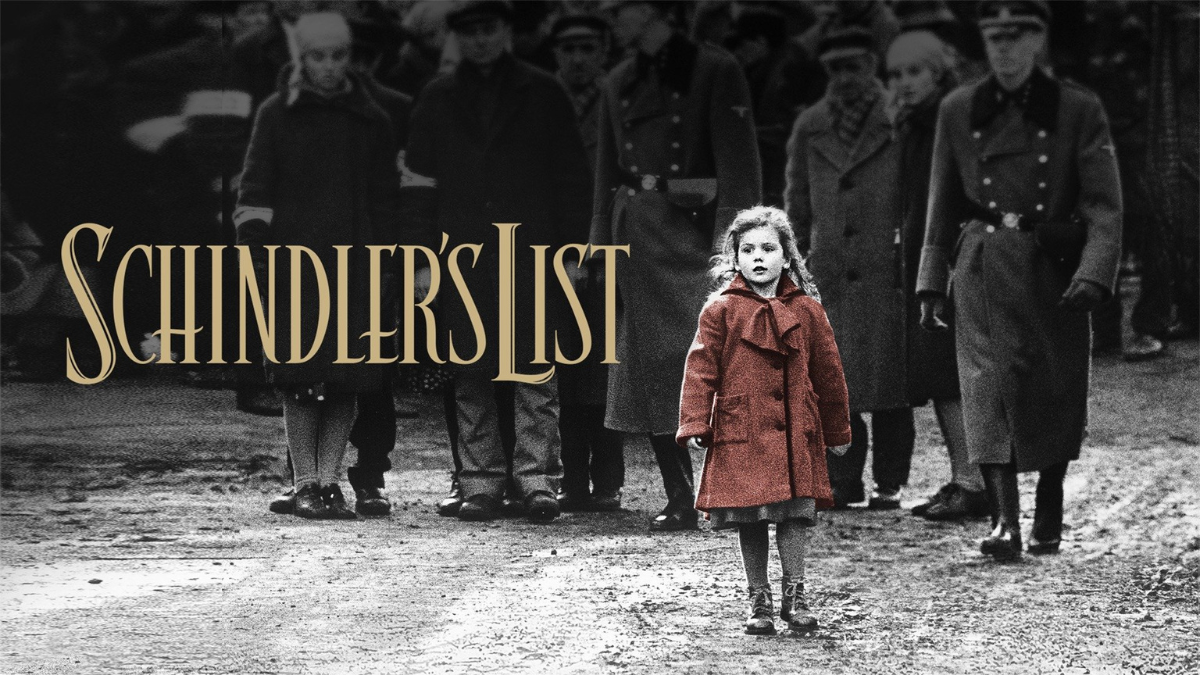 Poster film Schindler’s List (1993) karya Steven Spielberg tentang Holocaust dan penyelamatan Yahudi, relevan sebagai peringatan kemanusiaan di tahun 2026